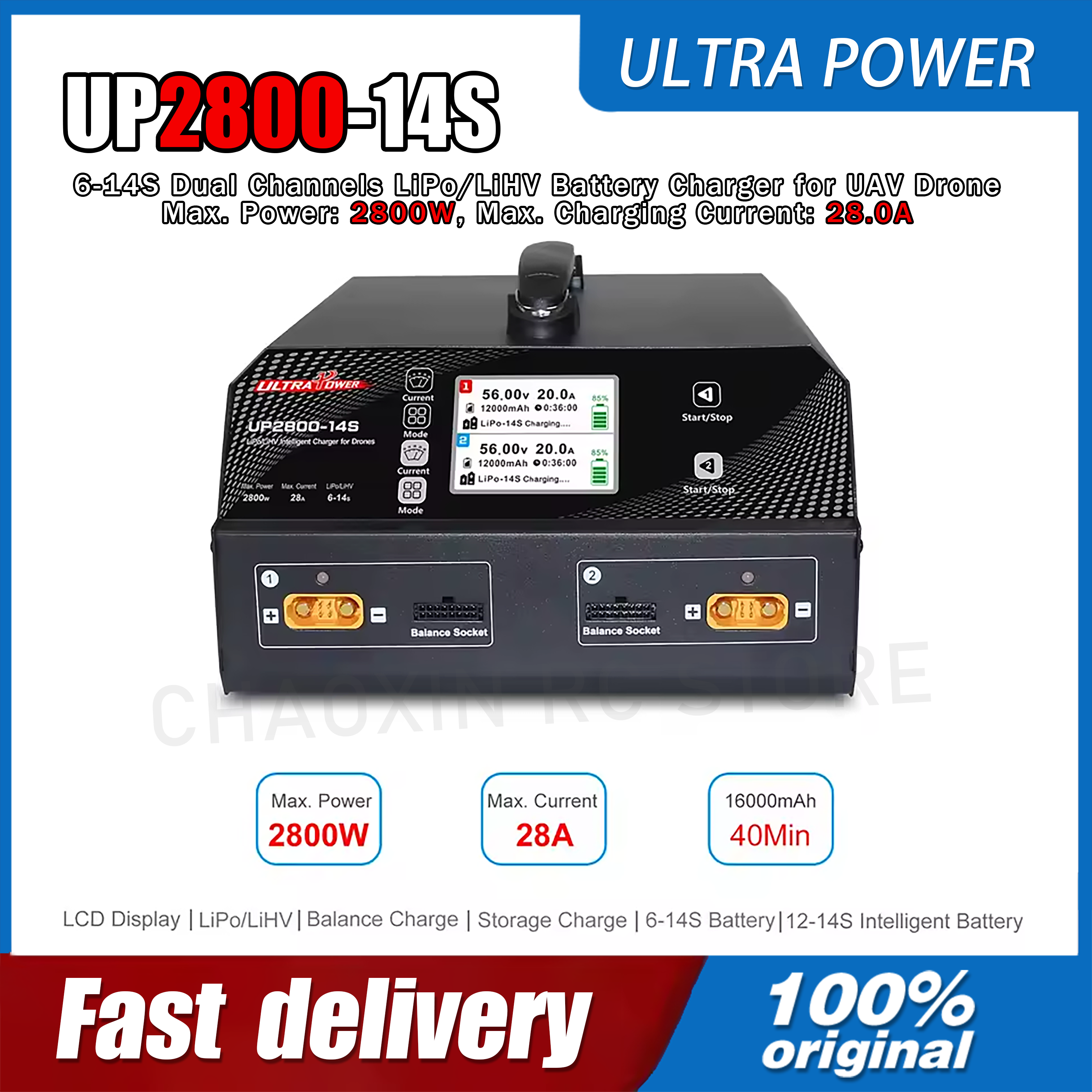 ULTRA POWER UP2800-14S 2X1400W - đánh giá và giá Drone Charger