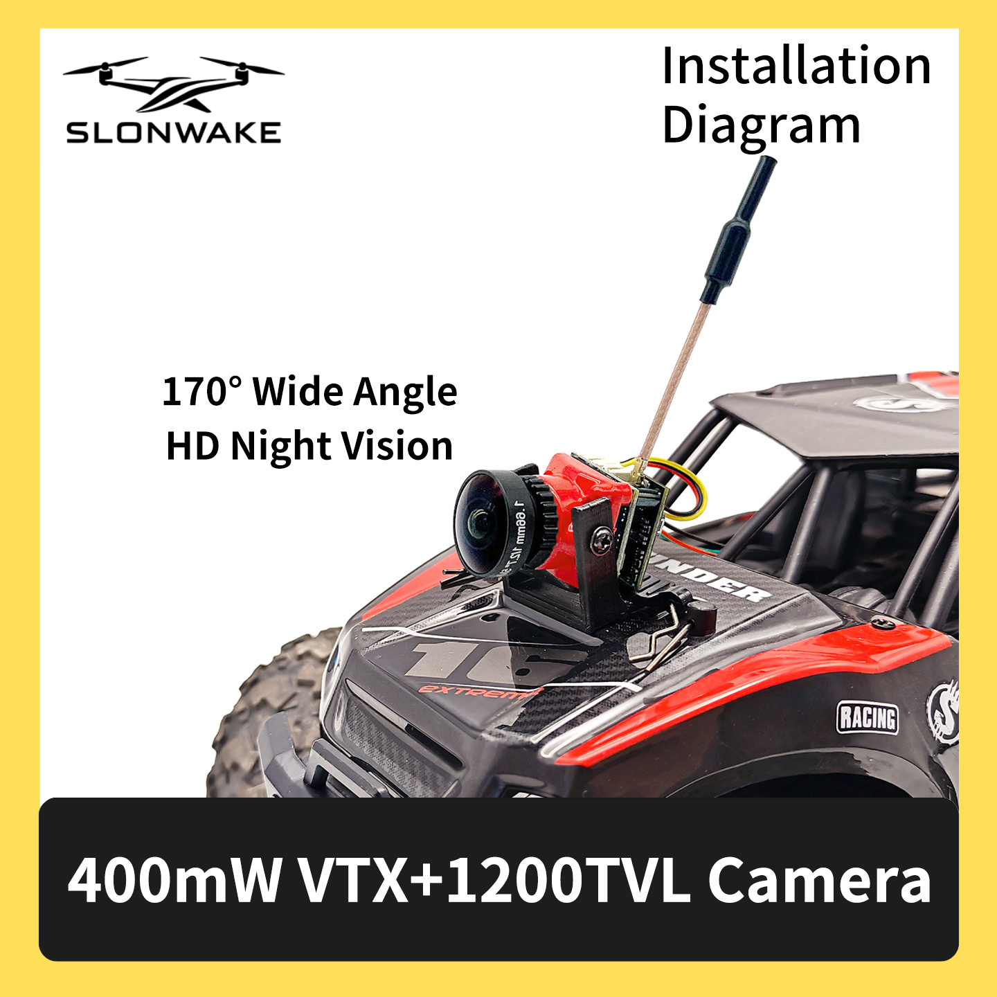 SLONWAKE 5.8G 48CH FPV 400mw V - đánh giá và giá Drone Frame