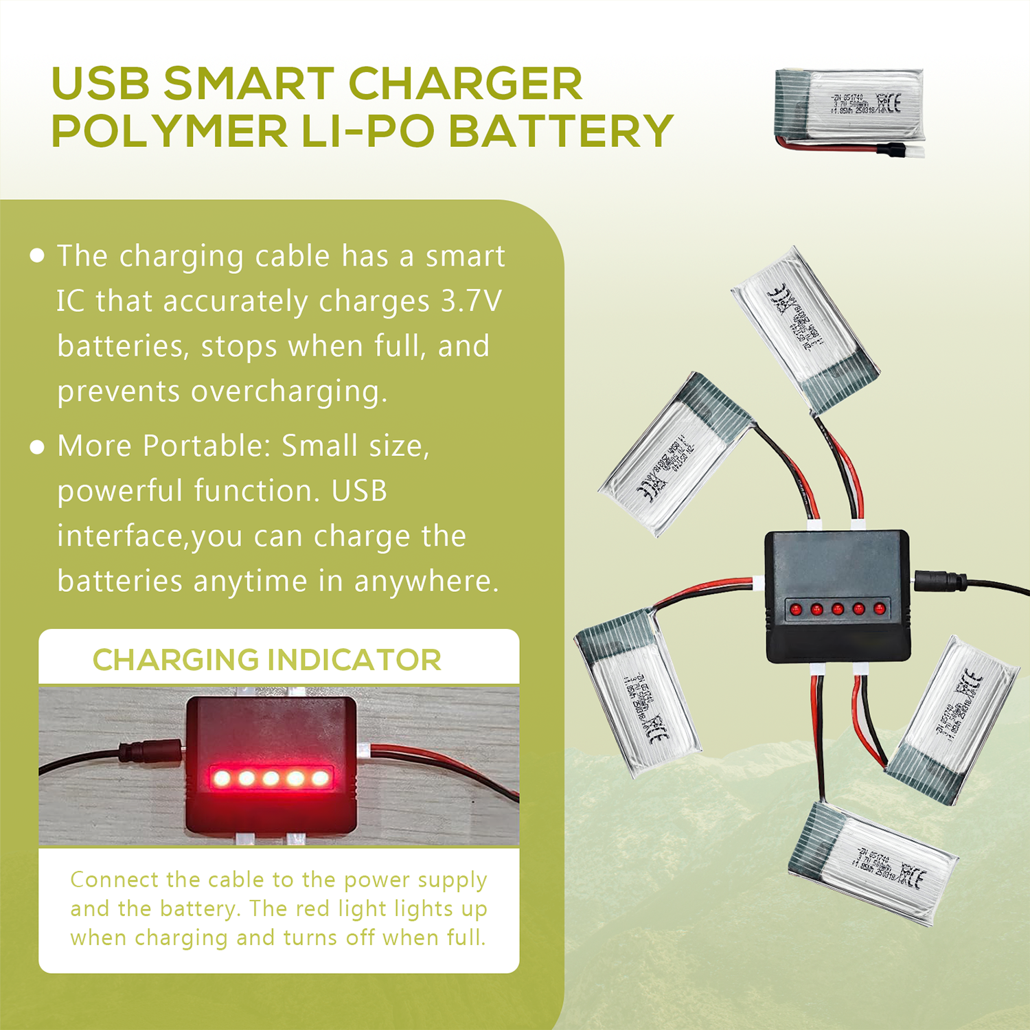 5Pcs 3.7V 500mAh LiPo Batterie - đánh giá và giá Drone Charger